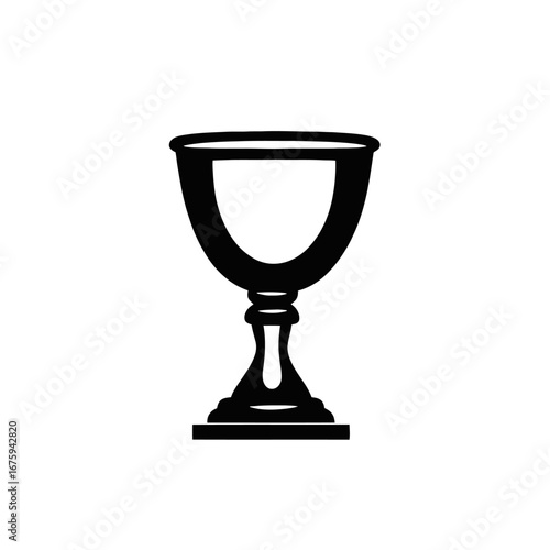 Elegant chalice with a decorative stem and base black silhouette