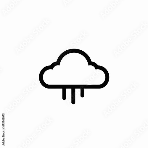 Simple black and white vector rain cloud graphic design silhouette