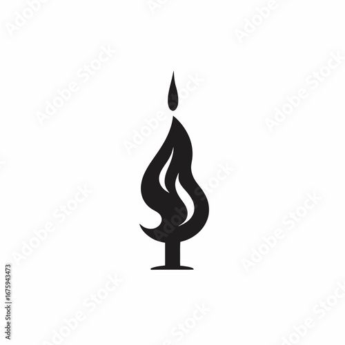 Abstract graphic flame with modern minimal design represents light silhouette
