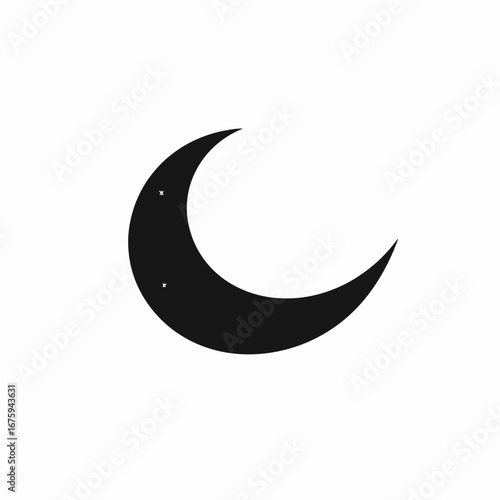 Crescent moon with twinkling stars, a celestial body nighttime silhouette