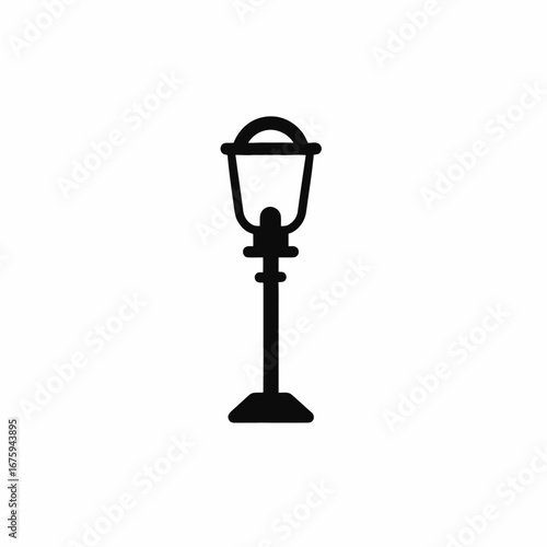 Elegant street vintage lamp post vector illustration black silhouette