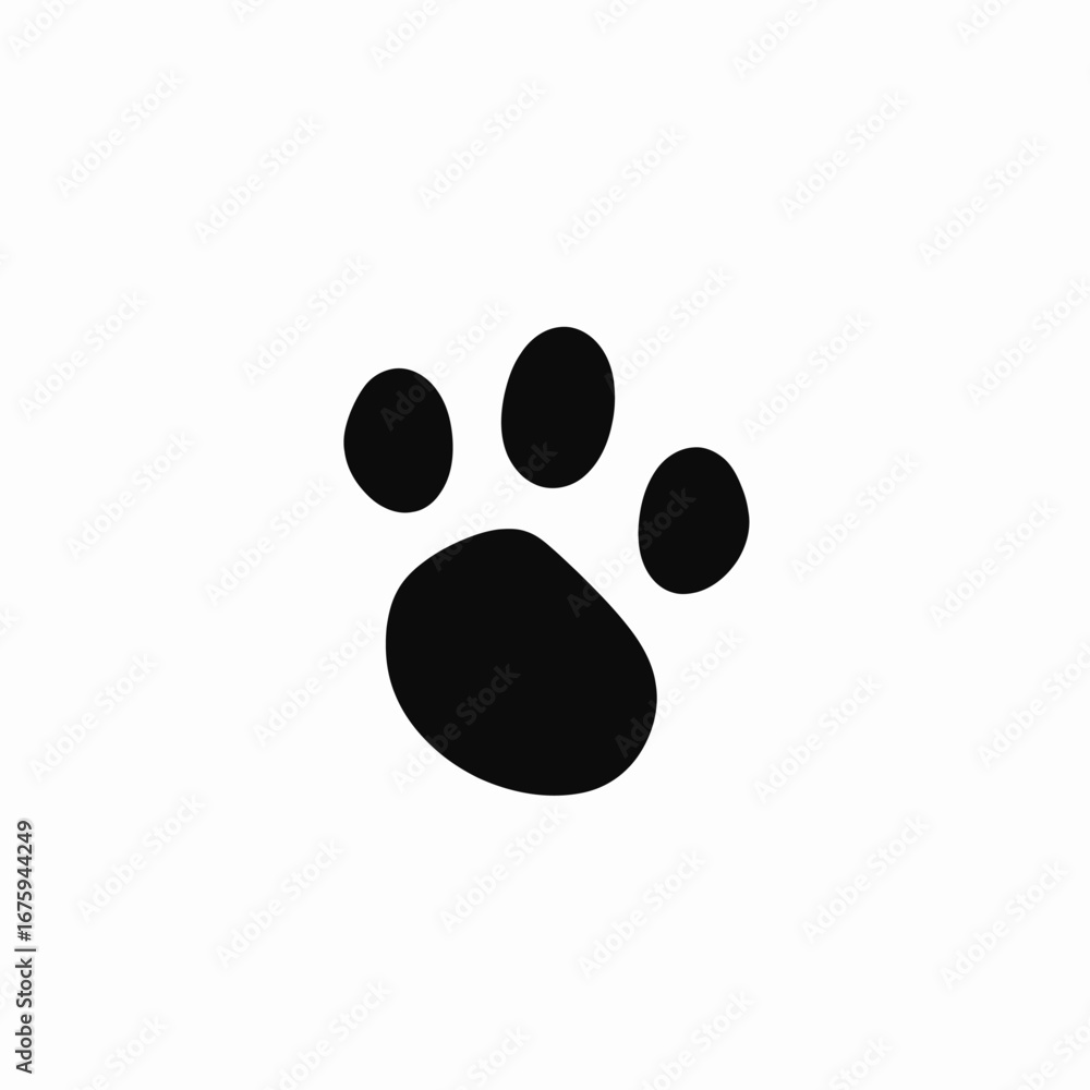Fototapeta premium Simple, animalistic vector of paw prints with its distinct and elegant silhouette