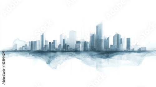 Wallpaper Mural Cityscape watercolor illustration Torontodigital.ca