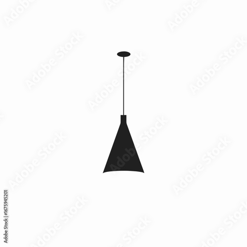 Modern minimalist pendant light fixture design, simple hanging lamp silhouette
