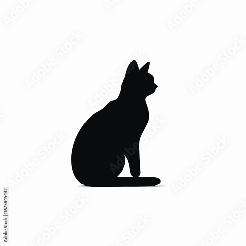 Sleek, enigmatic feline, a captivating and elegant black cat silhouette
