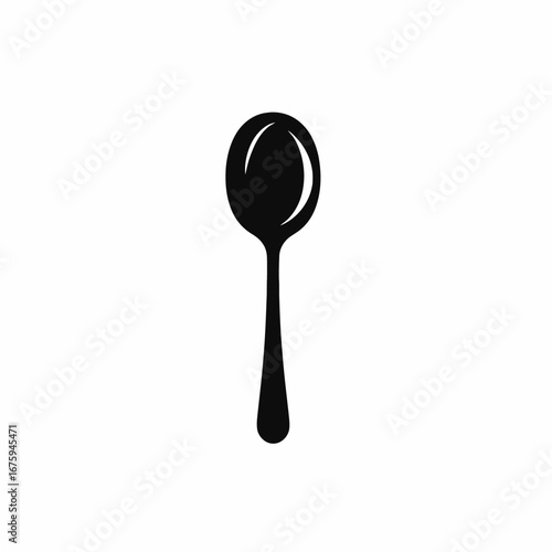 Elegant teaspoon illustration for culinary designs and delicious meals silhouette
