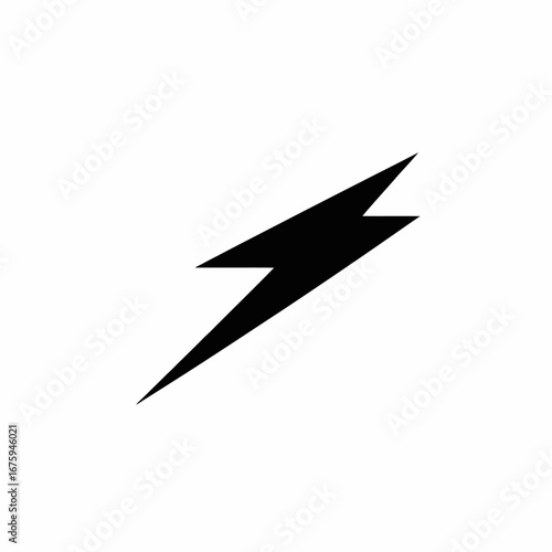 Bold and striking monochrome lightning bolt electrical power energy graphic silhouette
