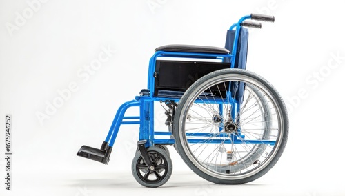 Blue wheelchair on white background (1)