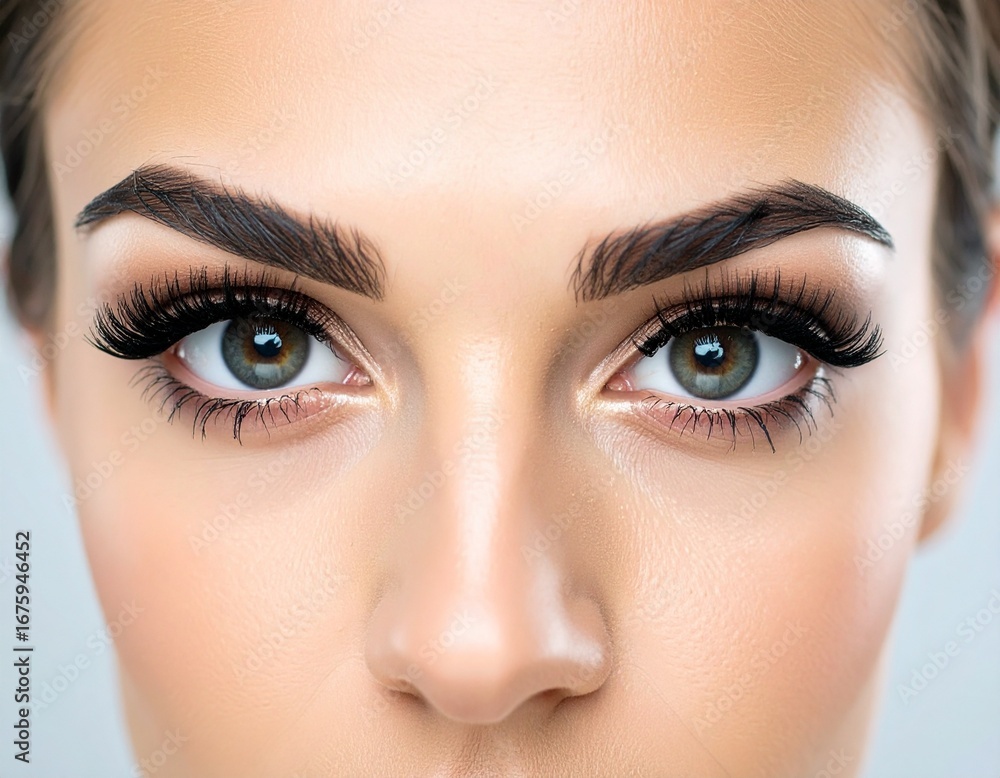 Obraz premium まつげエクステ つけまつげ アイメイク 目力 化粧 女性の目元
