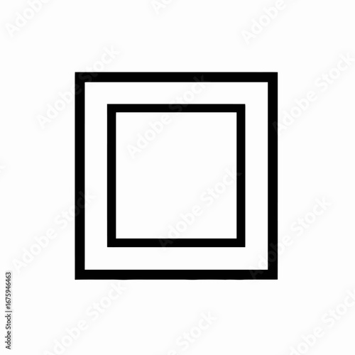 Nested square frames display geometric abstraction in simple black silhouette