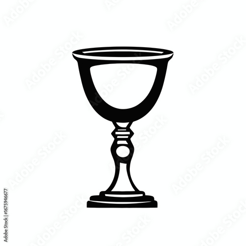 Elegant black and white chalice icon vector illustration art silhouette