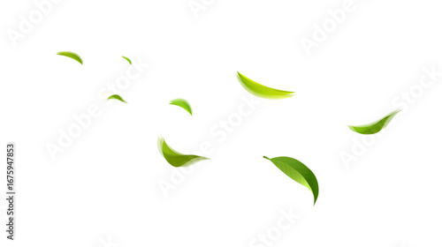 Flow of fresh green leaves design element