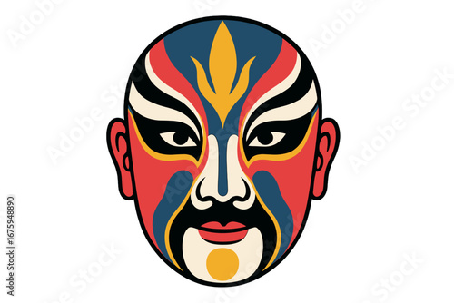 Traditional Chinese opera mask in vibrant colors and intricate design chinese opera mask