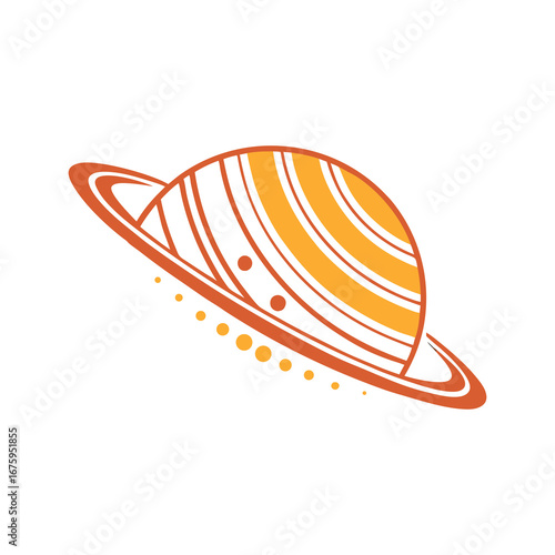 Abstract planet with ring logo

