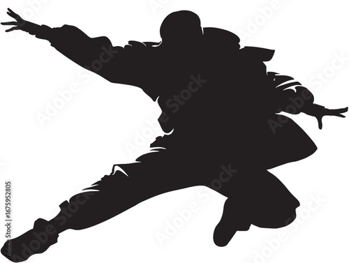 Modern Hip Hop Dancer Icon Silhouette Vibrant Vector Artwork
