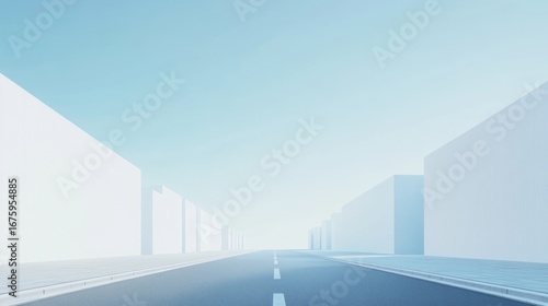 City street perspective illustration