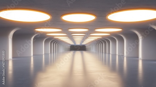 Empty modern hallway interior design