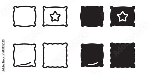 Pillow icon vector. Pillow sign and symbol. Comfortable fluffy pillow