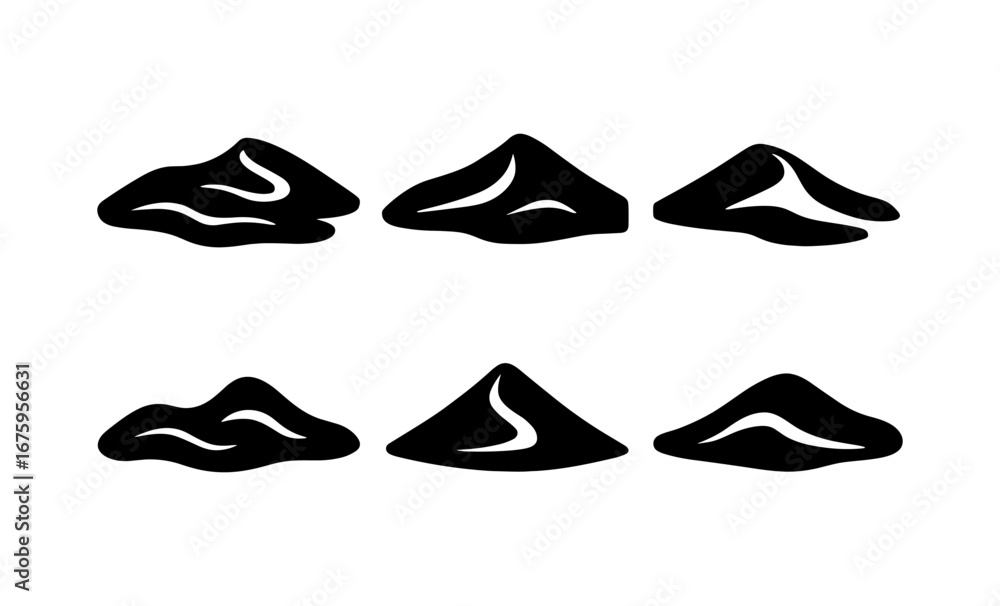 Fototapeta premium Silhouette lips icon set in minimalist style