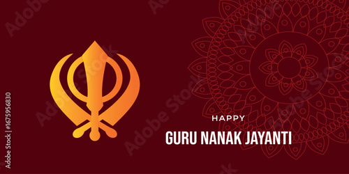 Guru Nanak jayanti banner. Vector illustration