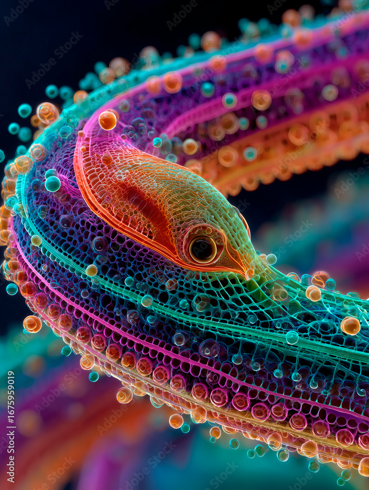 Fototapeta premium Ilustración digital de criatura marina abisal