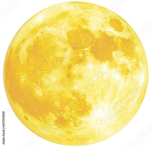Fototapeta Naklejka Na Ścianę i Meble -  A vibrant yellow moon