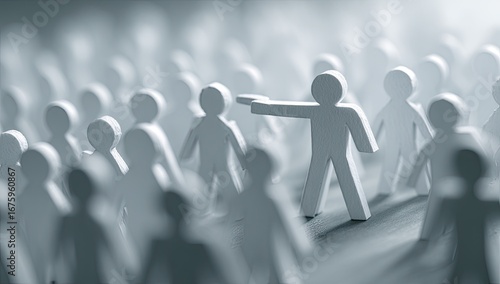 Wallpaper Mural A single figure stands out from a crowd of similar figures Torontodigital.ca