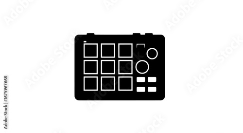 Black Silhouette of a MIDI Controller Pad.