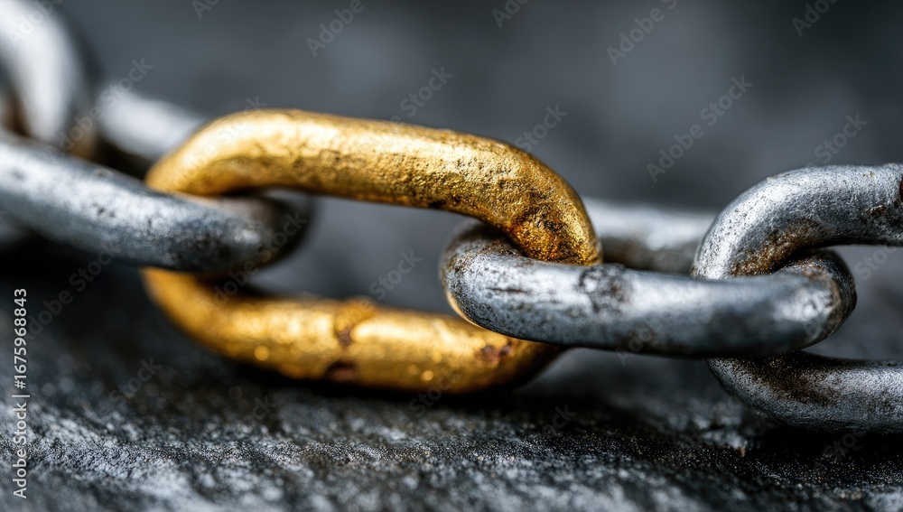 Fototapeta premium Close-up of a metallic chain link (1)
