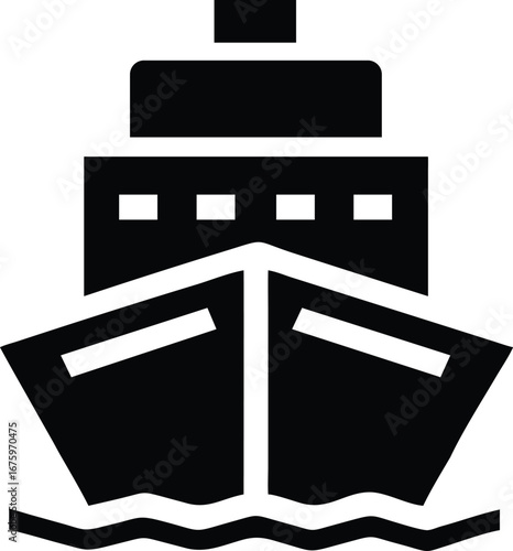 Ship vector icon design with transparent background. Vector illustration