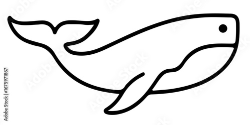 Shark outline sea animal line art logo vector