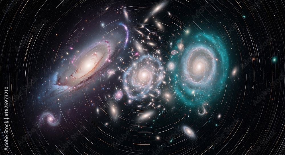 Obraz premium Galaxies in Space - A Cosmic View.