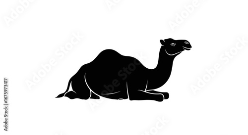 Silhouette of a Reclining Camel.