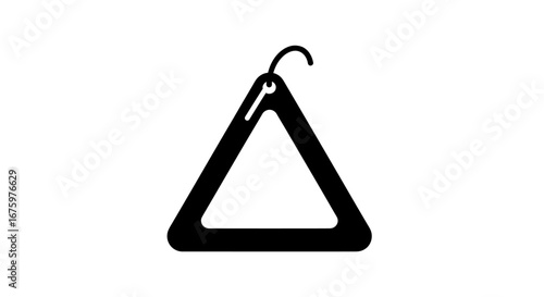 Black Triangle Musical Instrument with Striker.