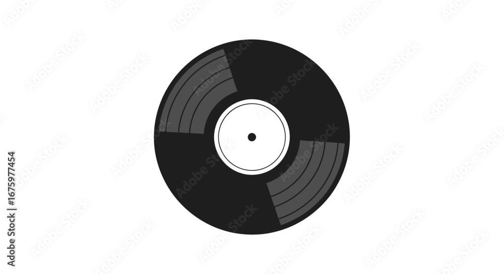 Obraz premium Black Vinyl Record, Analog Music Disc, Retro Audio.