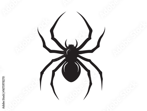 Scary spider silhouette vector design for horror and festive stock illustrations