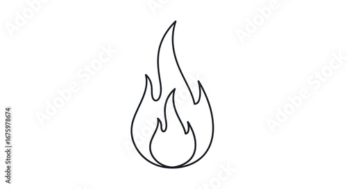 Simple black outline of a stylized flame icon.