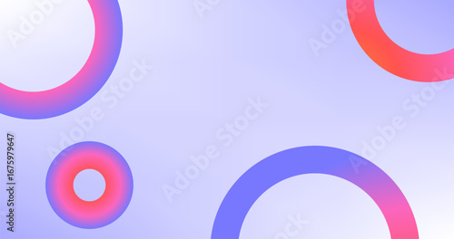 Blue Sky Abstract background with Red Blue Gradient circles and Copy Space for advertisement presentation