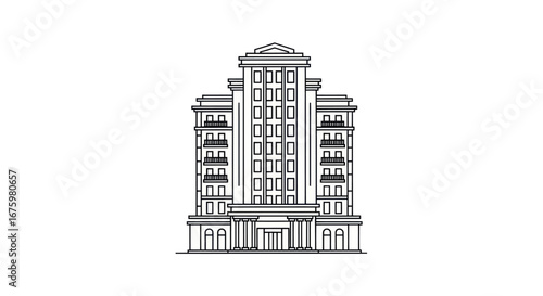 Elegant Multi-Story Building Facade Design.