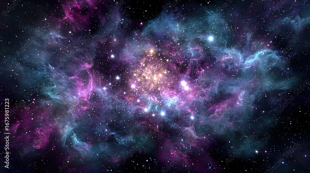 Fototapeta premium Vast Colorful Nebula in Deep Space