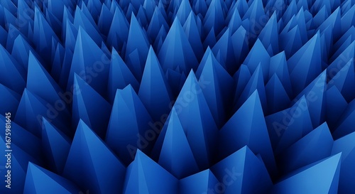 Deep Blue Pyramidal Absorbers Creating a Futuristic Anechoic Chamber Landscape.