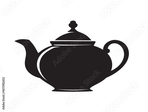 Minimal teapot icon in elegant 2D vector style
