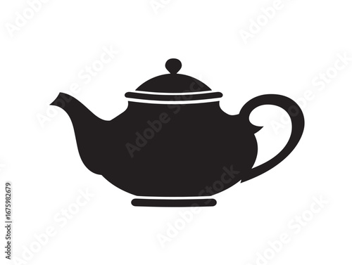 Classic teapot drawing in clean vector line art