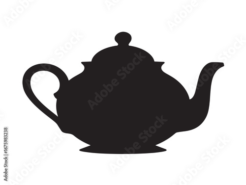 Stylish teapot illustration in flat vector format