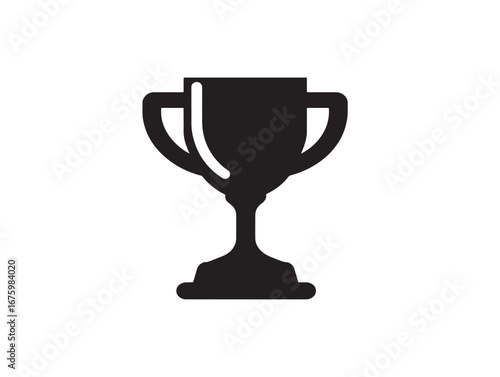 Golden trophy silhouette vector illustration icon for victory stock imagery