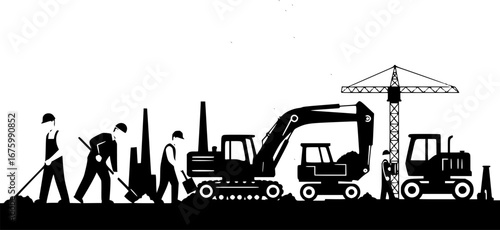 excavator on a white background