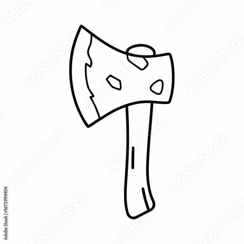 Ancient Stone Axe Vector Illustration