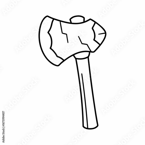 Ancient Stone Axe Vector Illustration