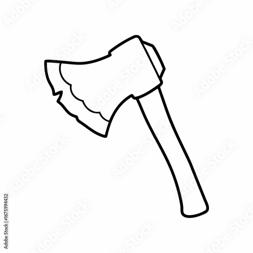 Ancient Stone Axe Vector Illustration