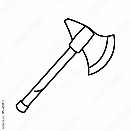 Ancient Stone Axe Vector Illustration